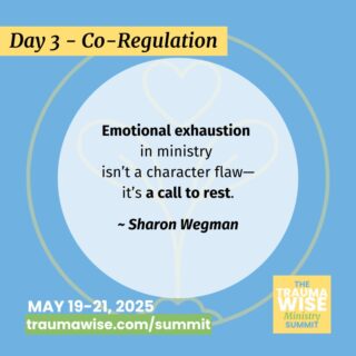 "Emotional exhaustion in ministry isn’t a character flaw—it’s a call to rest."

Let Sharon Wegman guide you back to rest and regulation.

✨ Sign up now for the TraumaWise Ministry Summit (May 19-21): traumawise.com or link in bio

#SpiritualCare #FaithAndFatigue #MinistryHealing #TraumaWise