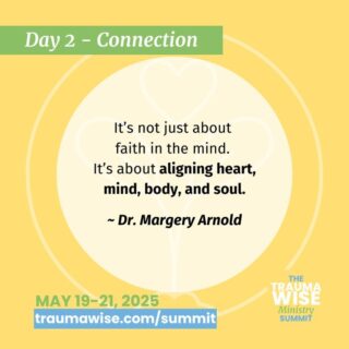 "It’s not just about faith in the mind. It’s about aligning heart, mind, body, and soul."

Faith isn’t just in your head—it’s in your whole being.

Margery shares with us on Day 2 (May 20) at The TraumaWise Ministry Summit - May 19-21, 2025

Get your free ticket at link in bio or: https://traumawise.com/summits/ministry-2025-home/registration/

💫 #EmbodiedFaith #HeartMindBodySoul