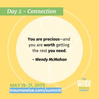 "You are precious—and you are worth getting the rest you need."

A gentle reminder from Wendy McMahan on Day 2 of the TraumaWise Ministry Summit (May 19-21).

✨ Register – link in bio.

#TraumaWiseSummit #TraumaWiseMinistry #YouAreWorthIt