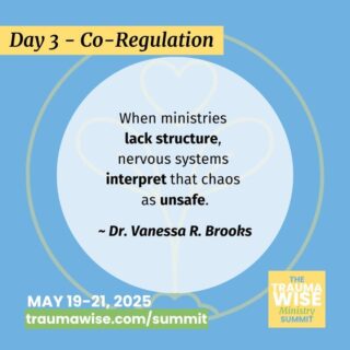 "When ministries lack structure, nervous systems interpret that chaos as unsafe."

Structure creates safety.

Join Dr. Vanessa R. Brooks on Day 3 of the TraumaWise Ministry Summit (May 19-21).

🔗 Register now – link in bio or traumawise.com

#TraumaWiseMinistry #TraumaWiseSummit #HighNutureHighStructure