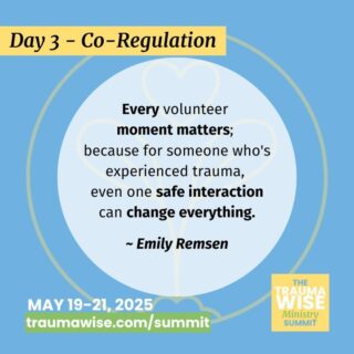 "Every volunteer moment matters—because for someone who's experienced trauma, even one safe interaction can change everything."

One safe moment can change everything.

 Join Emily Remsen for Day 3’s session on trauma-informed volunteer training at the TraumaWise Ministry Summit (May 19-21).

✨ Register at link in bio or traumawise.com

 #VolunteerTraining #SafeChurch #TraumaWiseSummit #FaithLeadership