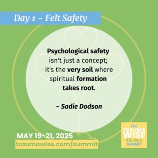 "Psychological safety isn't just a concept—it's the very soil where spiritual formation takes root."

🌿 Day 1 of the TraumaWise Ministry Summit features Sadie Dodson’s Safe Enough to Grow—a session for leaders who want to nurture healing and growth.

✨ Register: link in bio or traumawise.com #TraumaWise #FaithLeaders #FeltSafety #MinistryCare