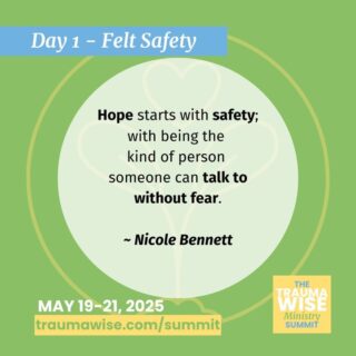 "Hope starts with safety—with being the kind of person someone can talk to without fear."

🧡 Day 1 of the TraumaWise Ministry Summit (May 19-21) features Nicole Bennett’s powerful testimony and challenge to be a safe place for others.

✨ Register now: link in bio or traumawise.com

#MentalHealthMinistry #FaithAndHope #SafeChurch #TraumaWiseSummit